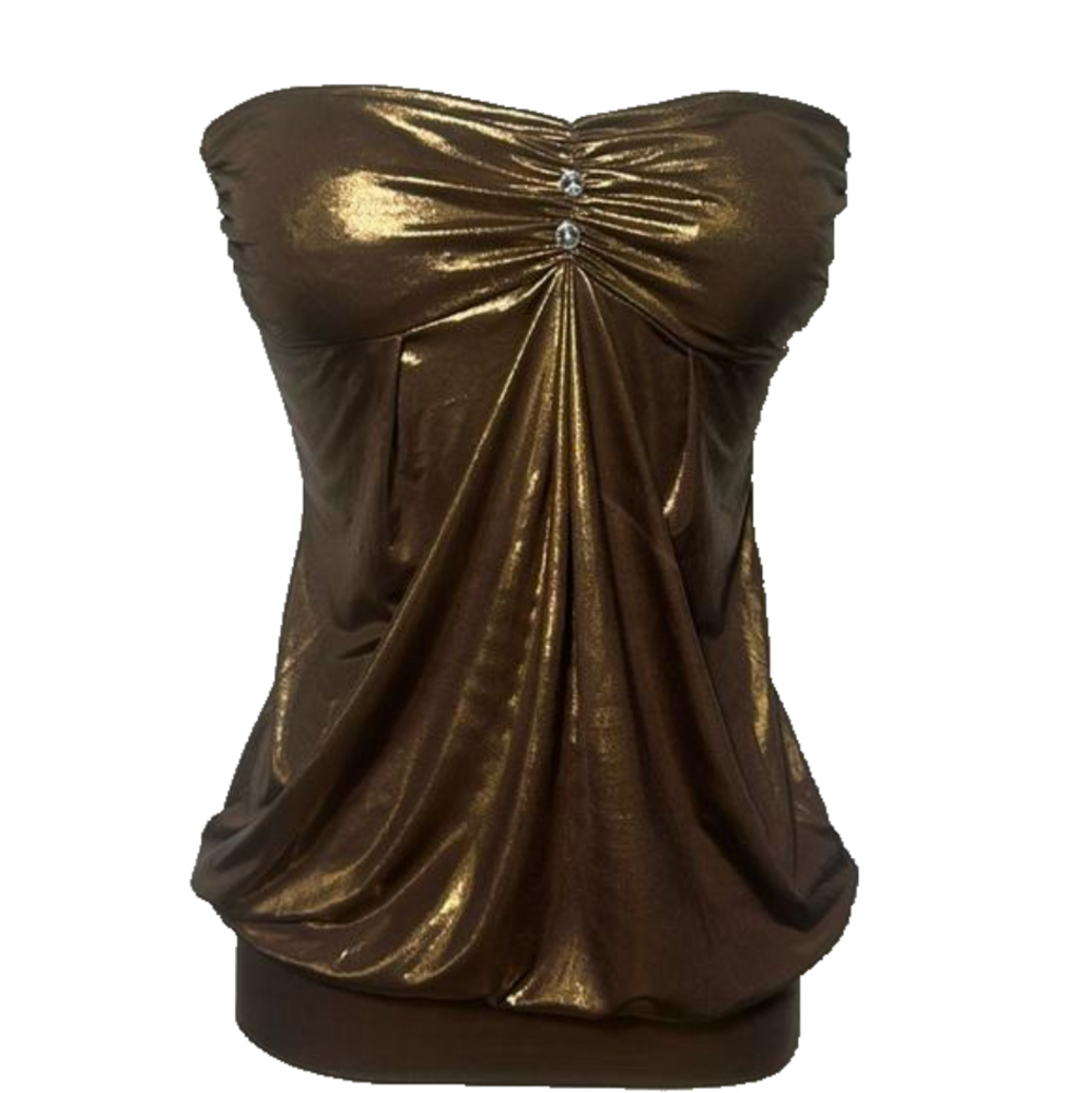Sakura Metallic Strapless Top Size S